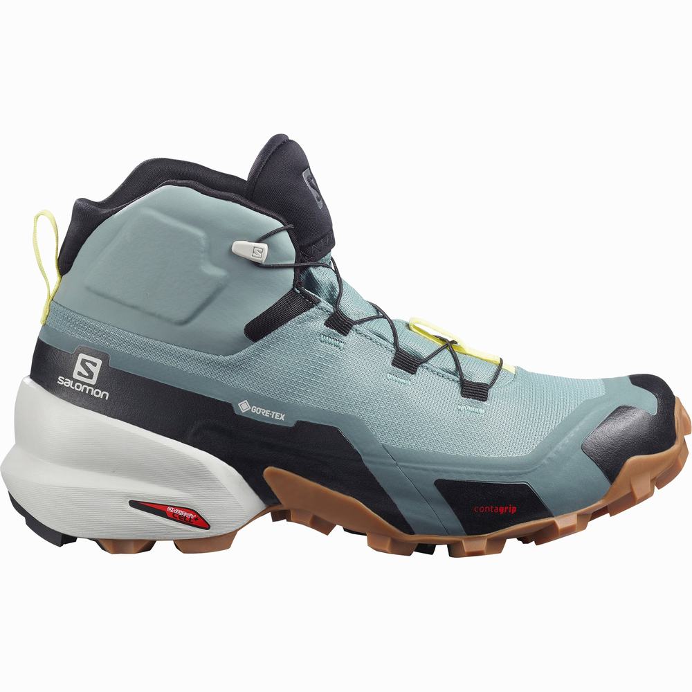 Salomon Cross Hike Mid Cut Gore-tex Yürüyüş Botu Kadın Turkuaz | Türkiye-7184930