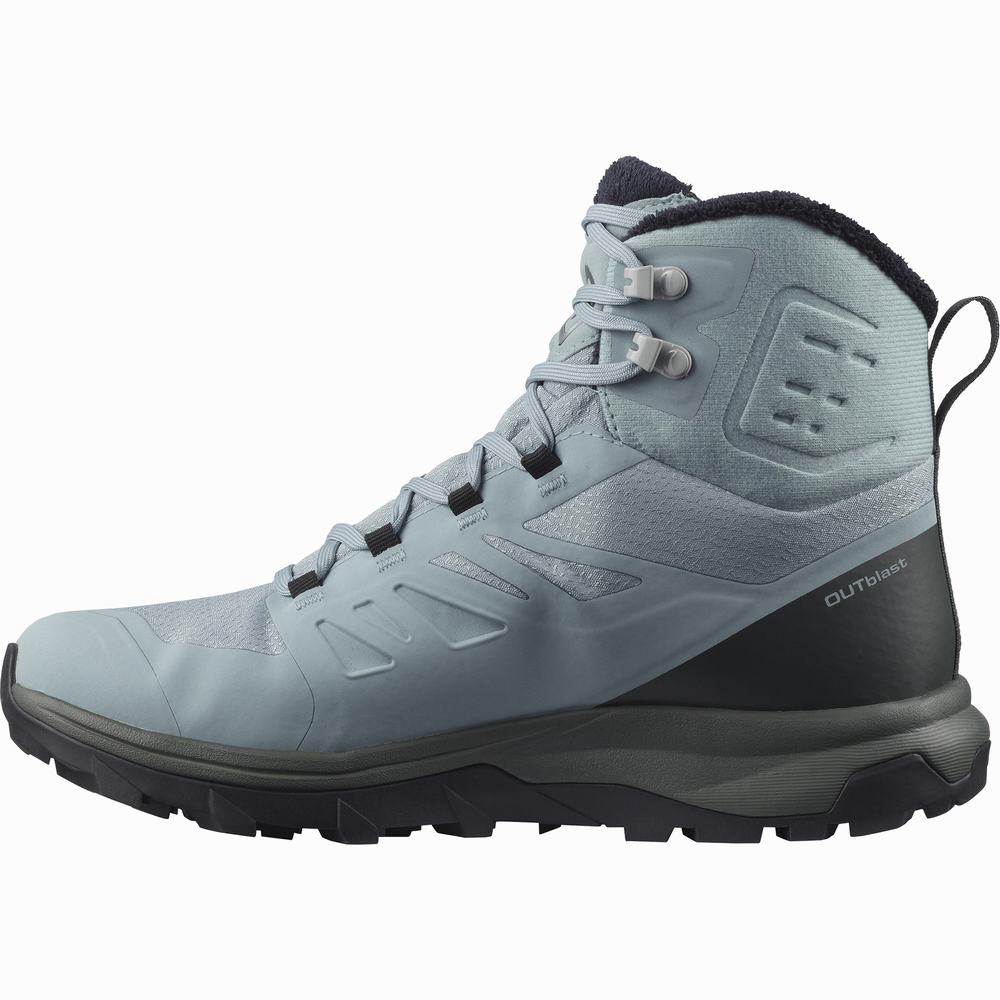 Salomon Outblast Thinsulate™ Climasalomon™ Su Geçirmez Kışlık Botlar Kadın Blue/Black | Türkiye-9538746