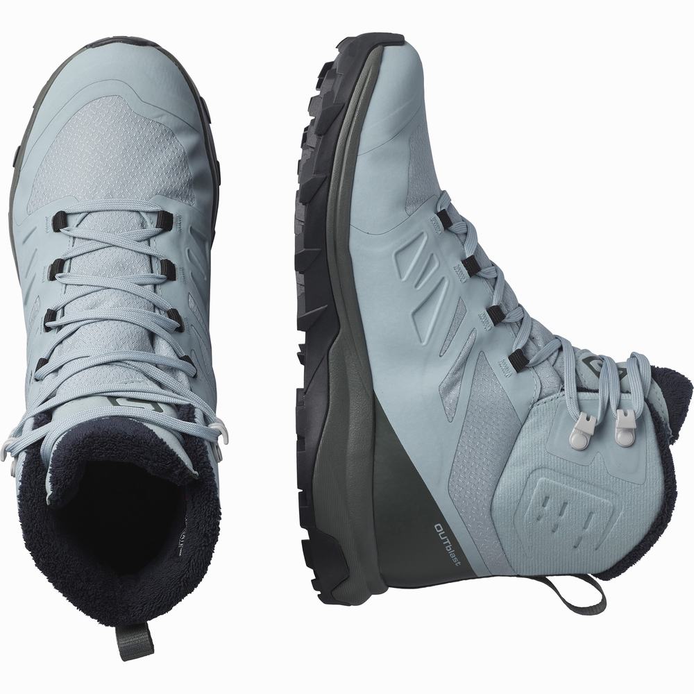 Salomon Outblast Thinsulate™ Climasalomon™ Su Geçirmez Kışlık Botlar Kadın Blue/Black | Türkiye-9538746