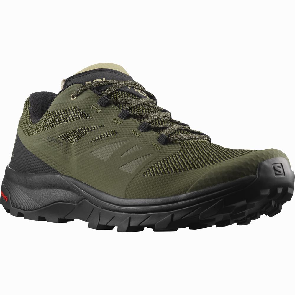 Salomon Outline Gore-tex Yürüyüş Ayakkabısı Erkek Olive/Black | Türkiye-0325461