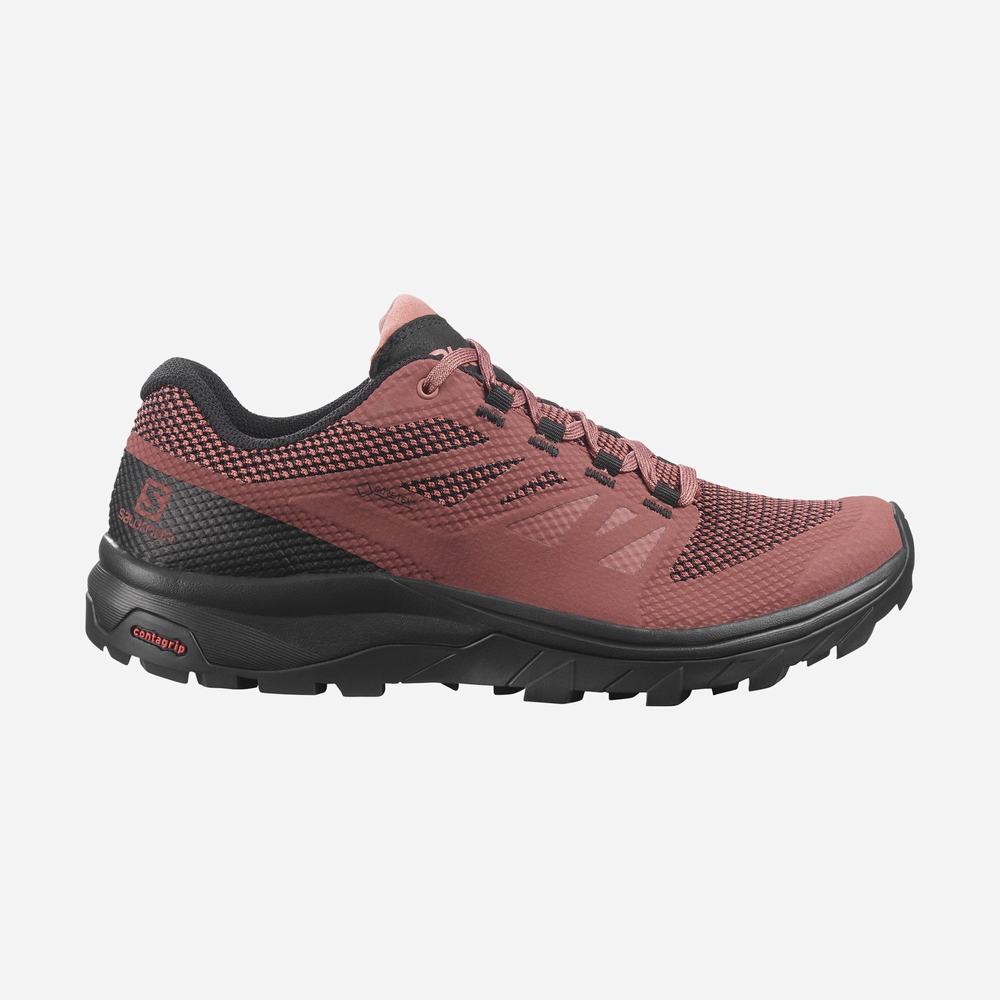 Salomon Outline Gore-tex Yürüyüş Ayakkabısı Kadın Kırmızı | Türkiye-6158904