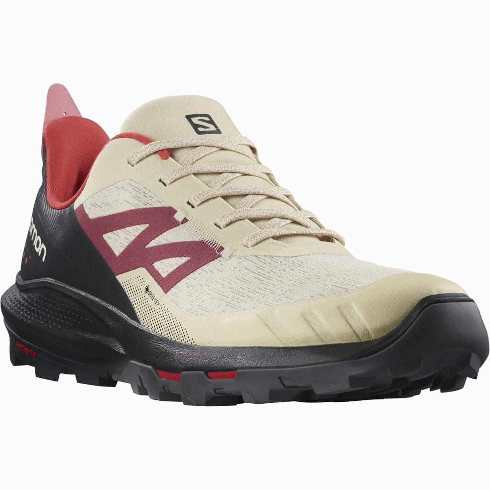 Salomon Outpulse Gore-tex Yürüyüş Ayakkabısı Erkek Beige/Black/Red | Türkiye-1386092