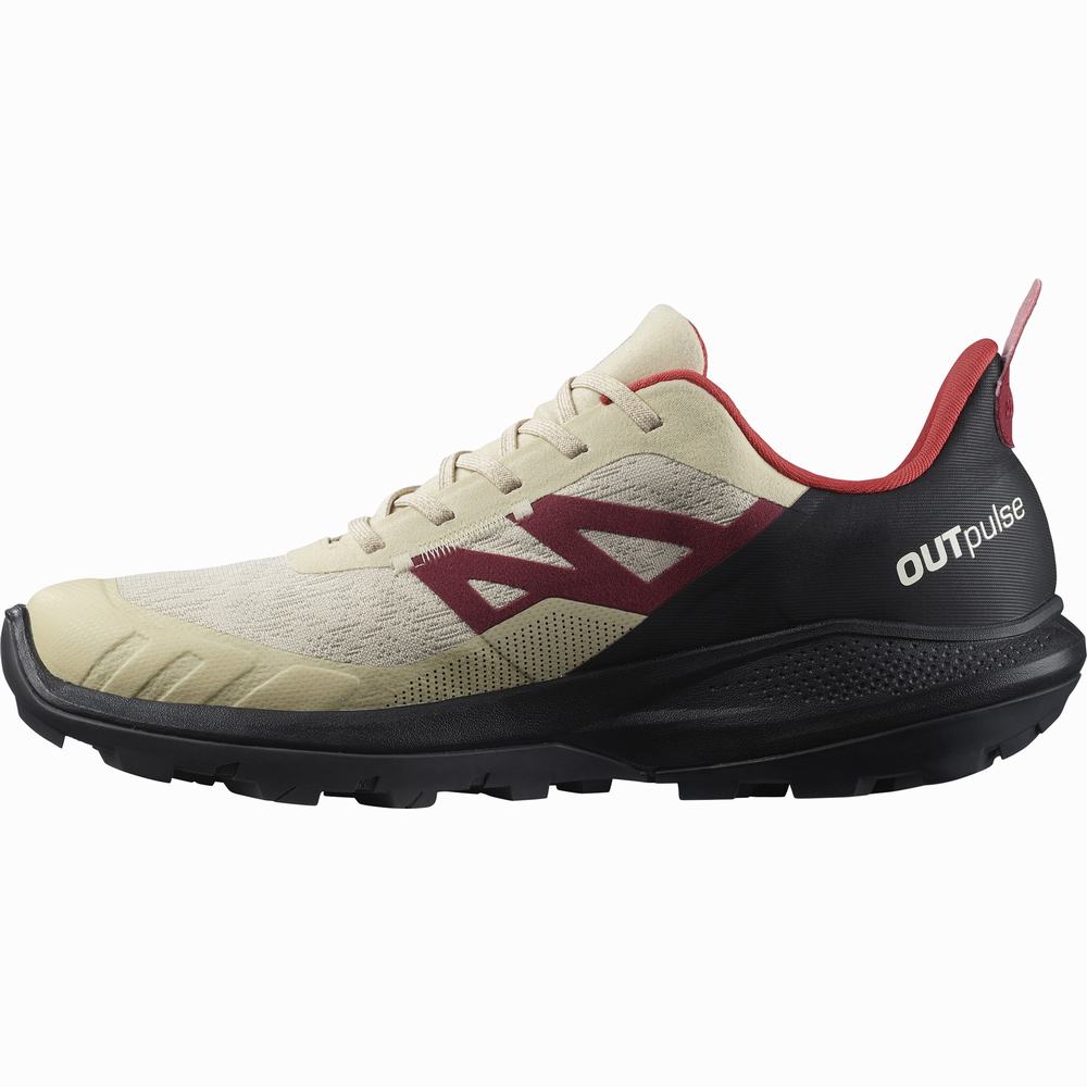 Salomon Outpulse Gore-tex Yürüyüş Ayakkabısı Erkek Beige/Black/Red | Türkiye-1386092