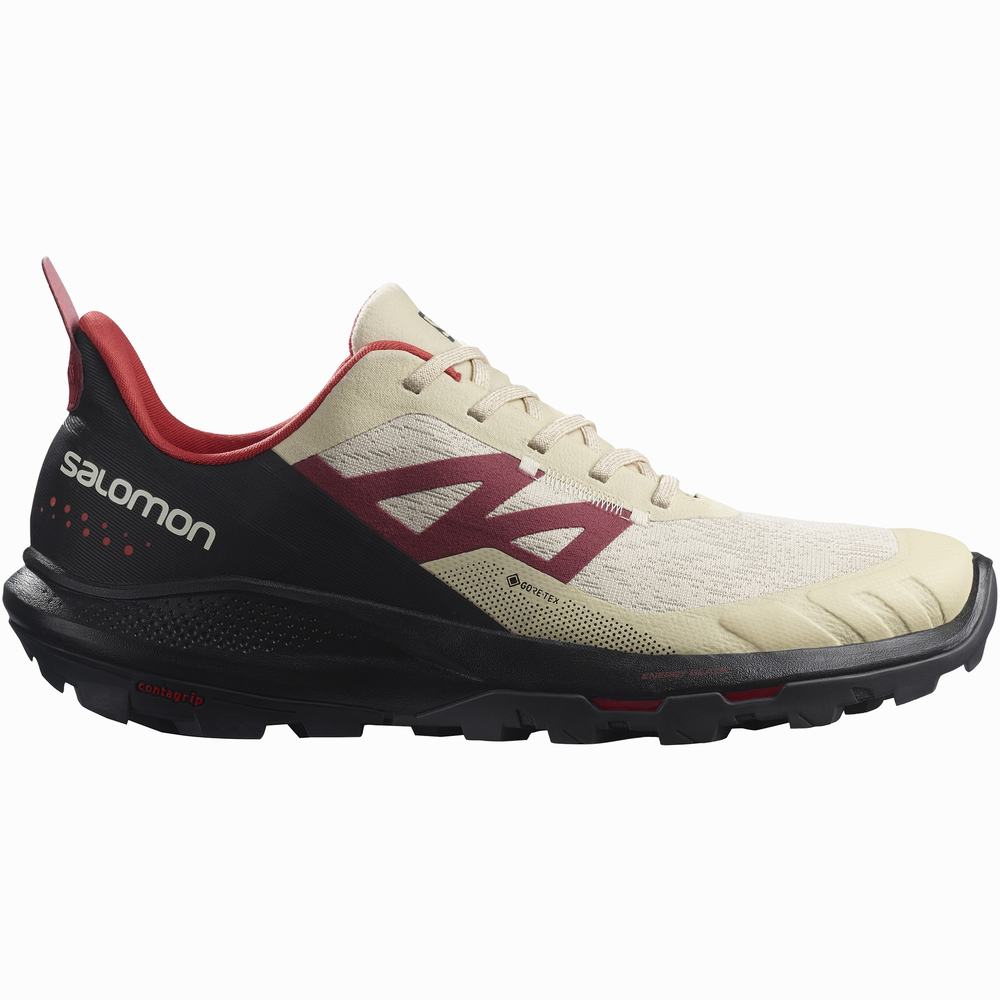 Salomon Outpulse Gore-tex Yürüyüş Ayakkabısı Erkek Beige/Black/Red | Türkiye-1386092