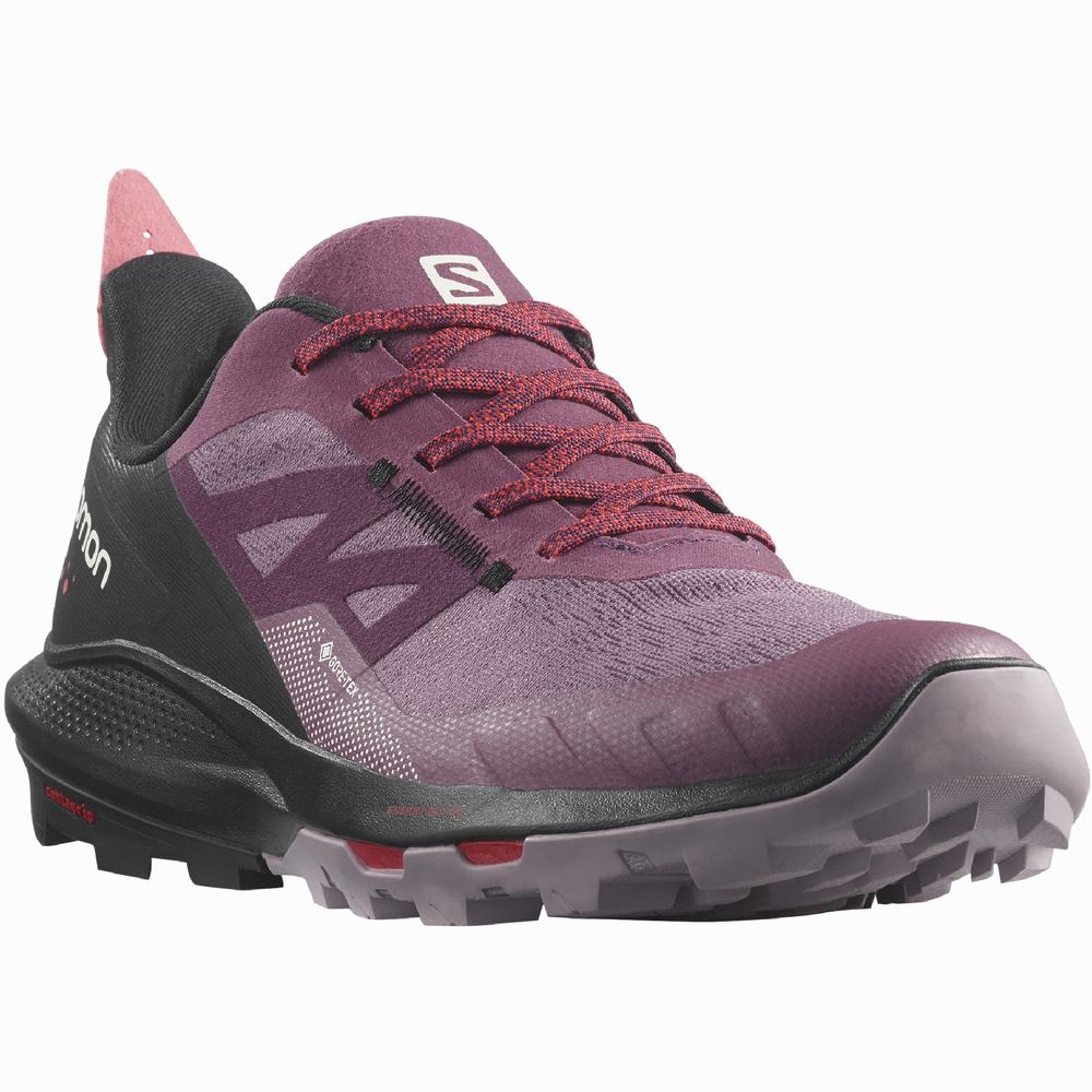 Salomon Outpulse Gore-tex Yürüyüş Ayakkabısı Kadın Purple/Black/Red | Türkiye-9627451