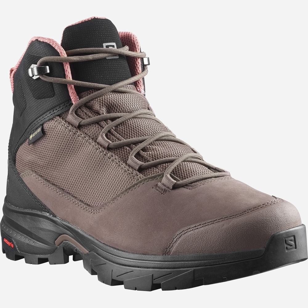 Salomon Outward Gore-tex Yürüyüş Ayakkabısı Kadın Kırmızı | Türkiye-2491807