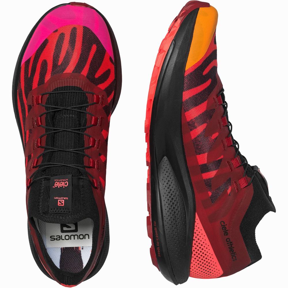 Salomon Pulsar Yürüyüş Pro For Ciele Patika Koşu Ayakkabısı Erkek Black/Coral/Red | Türkiye-1094687