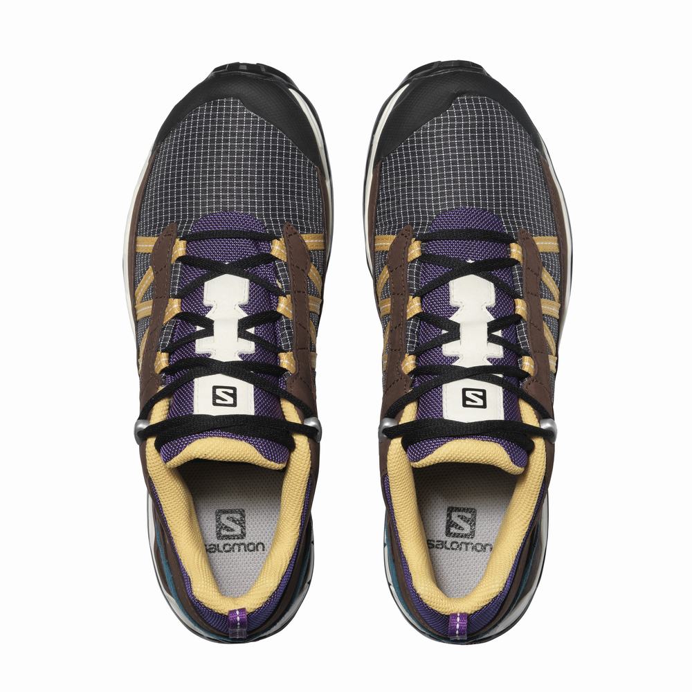 Salomon Shelter Low Deri Spor Ayakkabı Erkek Purple/Chocolate | Türkiye-5048679