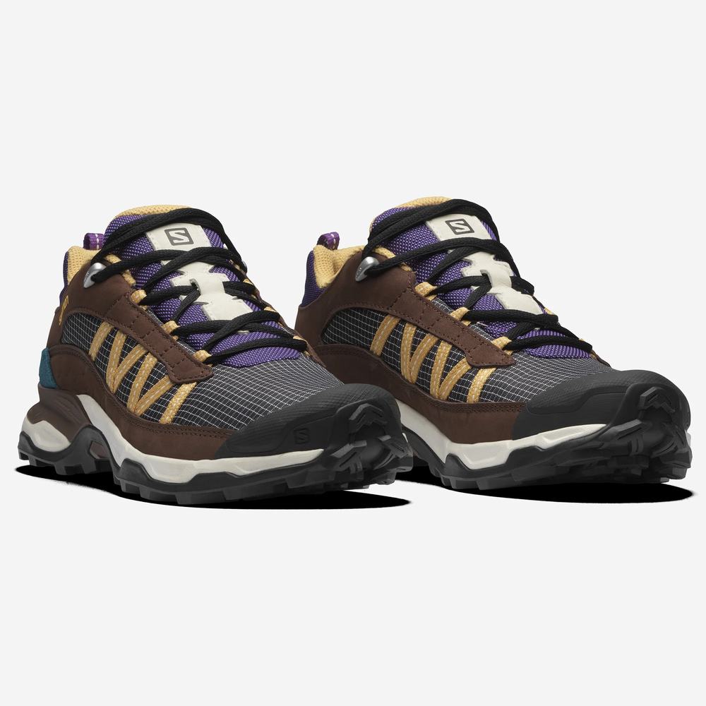 Salomon Shelter Low Deri Spor Ayakkabı Erkek Purple/Chocolate | Türkiye-5048679