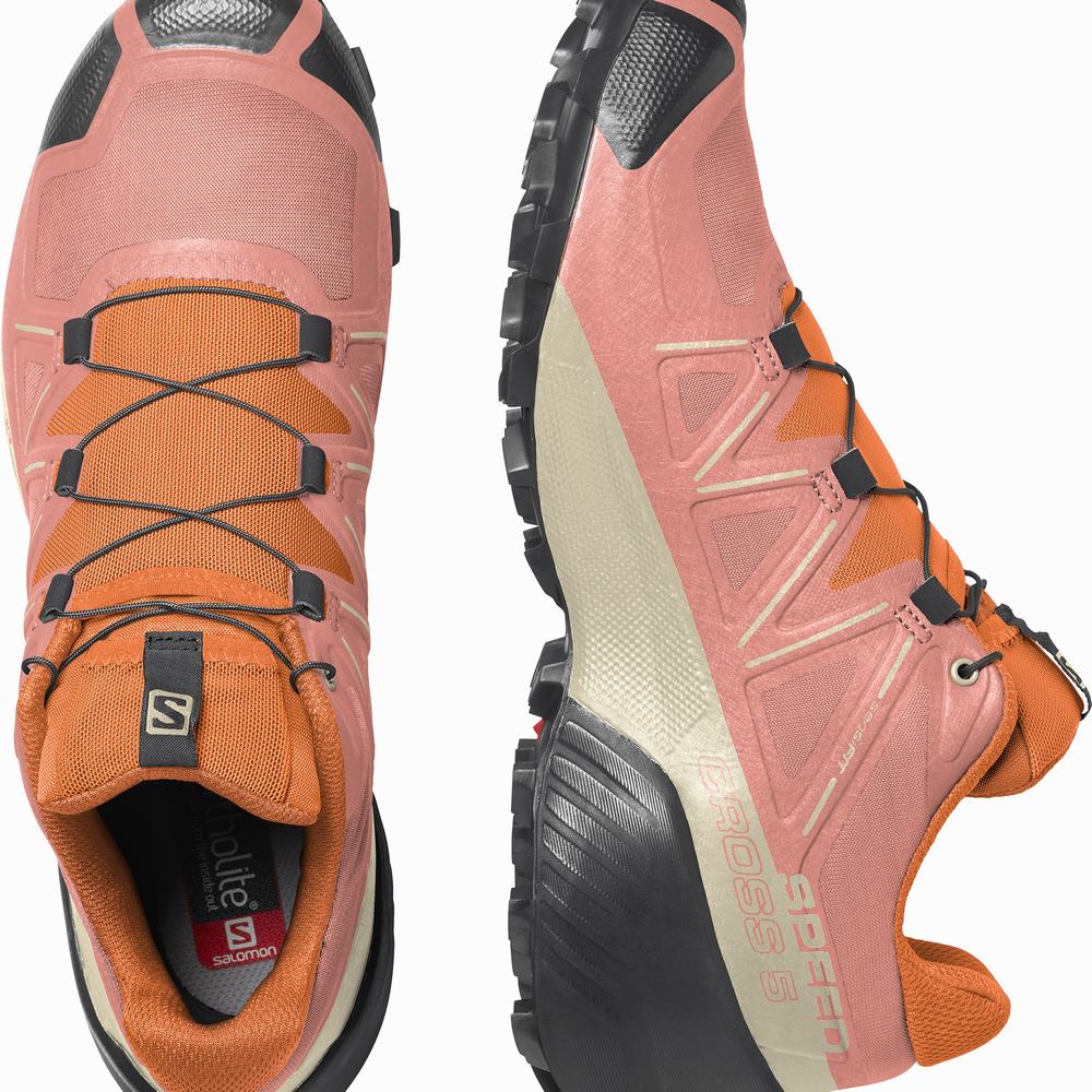 Salomon Speedcross 5 Patika Koşu Ayakkabısı Kadın Black/Orange | Türkiye-3720489