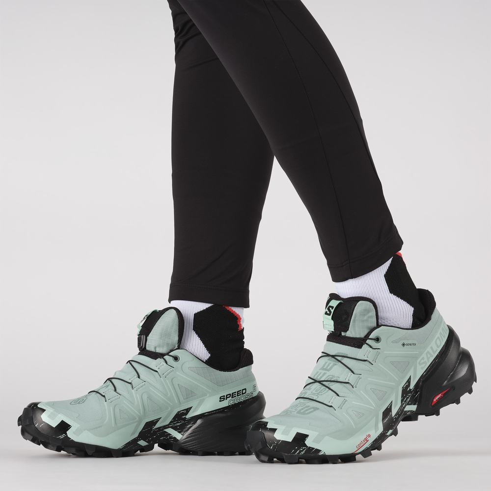 Salomon Speedcross 6 Gore-tex Patika Koşu Ayakkabısı Kadın Turquoise/Black | Türkiye-4986021