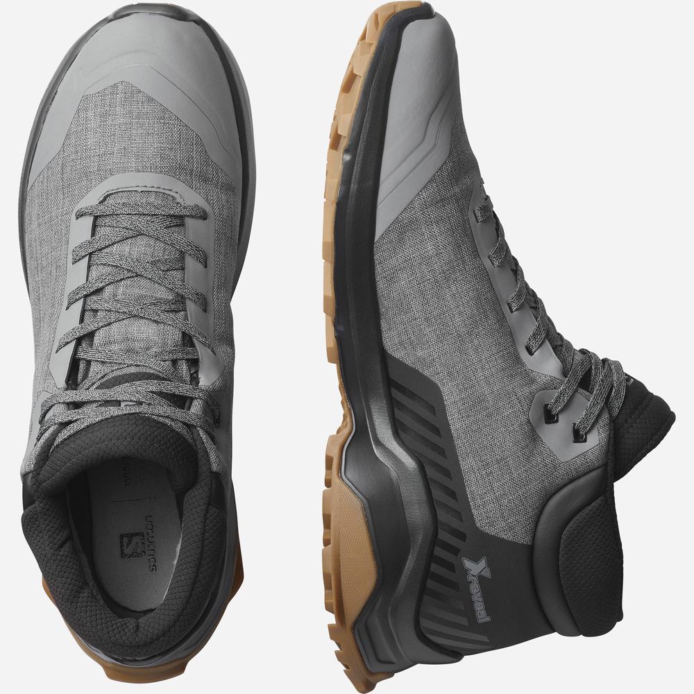 Salomon X Reveal Chukka Climasalomon™ Su Geçirmez Kışlık Botlar Erkek Grey/Black | Türkiye-3764280