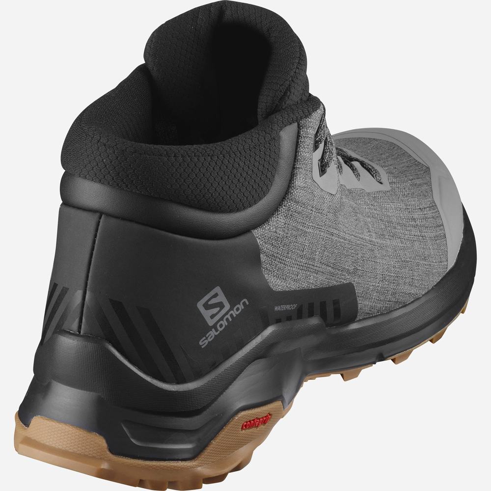 Salomon X Reveal Chukka Climasalomon™ Su Geçirmez Kışlık Botlar Erkek Grey/Black | Türkiye-3764280