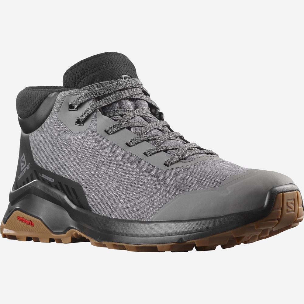 Salomon X Reveal Chukka Climasalomon™ Su Geçirmez Kışlık Botlar Erkek Grey/Black | Türkiye-3764280