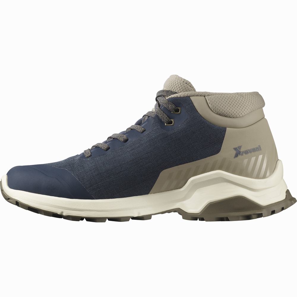 Salomon X Reveal Chukka Climasalomon™ Su Geçirmez Kışlık Botlar Erkek Navy/Khaki | Türkiye-4376519