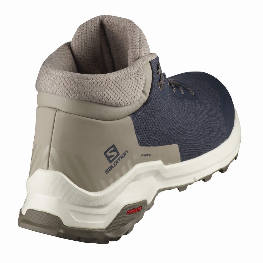 Salomon X Reveal Chukka Climasalomon™ Su Geçirmez Kışlık Botlar Erkek Navy/Khaki | Türkiye-4376519