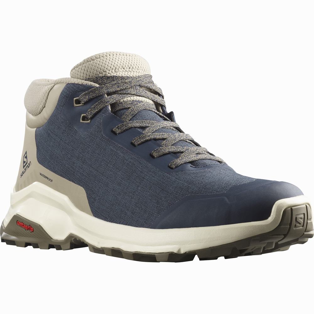 Salomon X Reveal Chukka Climasalomon™ Su Geçirmez Kışlık Botlar Erkek Navy/Khaki | Türkiye-4376519