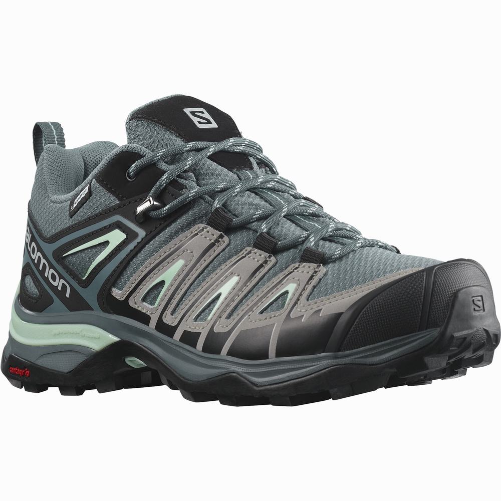 Salomon X Ultra Pioneer Climasalomon™ Su Geçirmez Yürüyüş Ayakkabısı Kadın Blue/Black/Turquoise | Türkiye-5120698