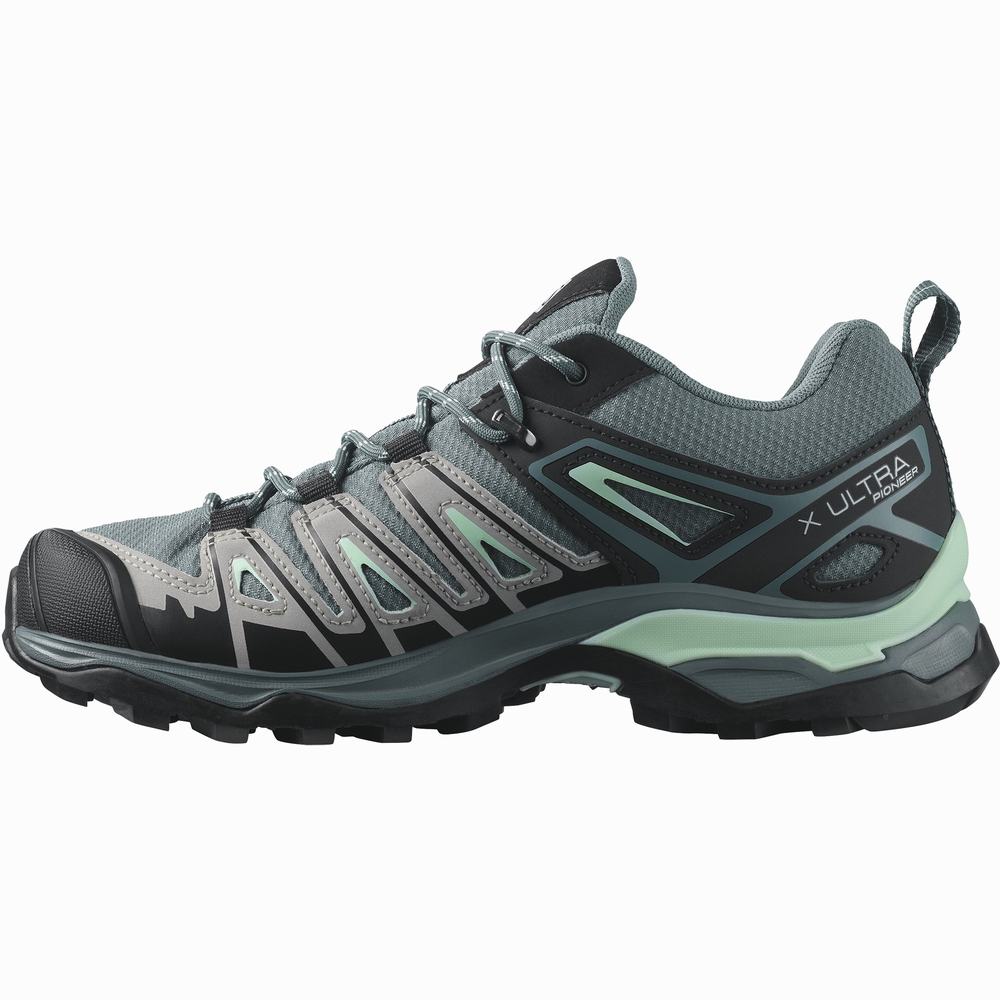 Salomon X Ultra Pioneer Climasalomon™ Su Geçirmez Yürüyüş Ayakkabısı Kadın Blue/Black/Turquoise | Türkiye-5120698