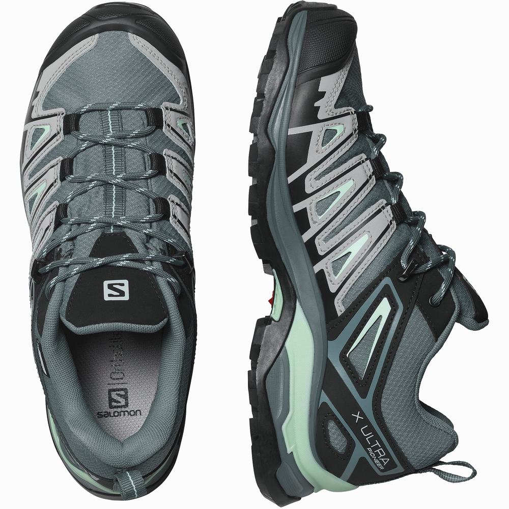 Salomon X Ultra Pioneer Climasalomon™ Su Geçirmez Yürüyüş Ayakkabısı Kadın Blue/Black/Turquoise | Türkiye-5120698