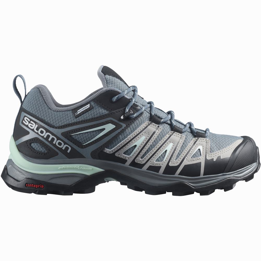 Salomon X Ultra Pioneer Climasalomon™ Su Geçirmez Yürüyüş Ayakkabısı Kadın Blue/Black/Turquoise | Türkiye-5120698