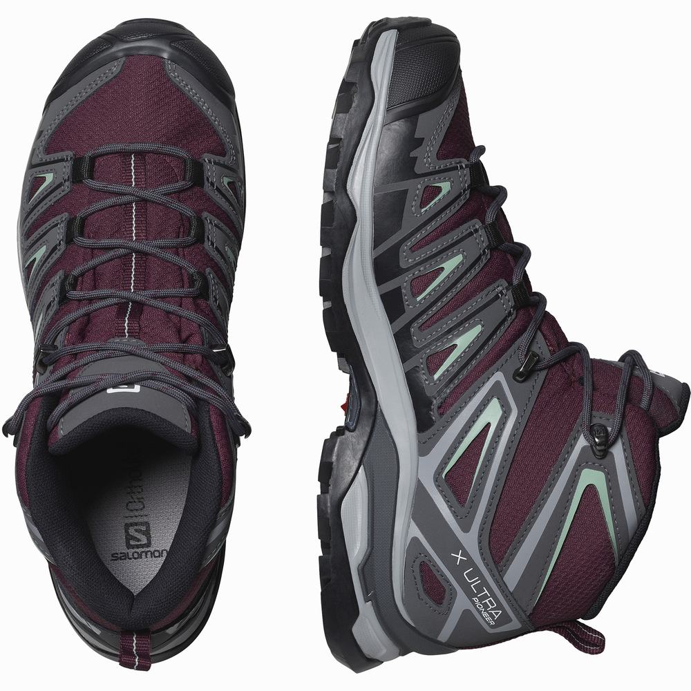 Salomon X Ultra Pioneer Mid Cut Climasalomon™ Su Geçirmez Yürüyüş Botu Kadın Yeşil | Türkiye-2367584