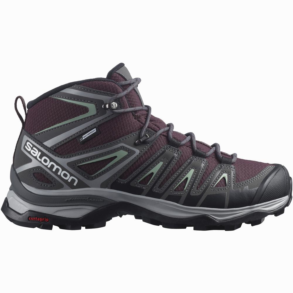 Salomon X Ultra Pioneer Mid Cut Climasalomon™ Su Geçirmez Yürüyüş Botu Kadın Yeşil | Türkiye-2367584