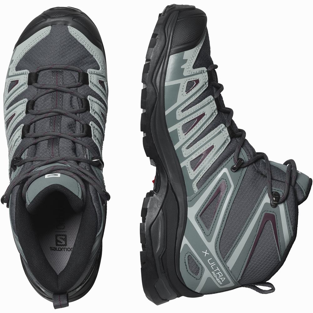 Salomon X Ultra Pioneer Mid Cut Climasalomon™ Su Geçirmez Yürüyüş Botu Kadın Lacivert | Türkiye-6148705