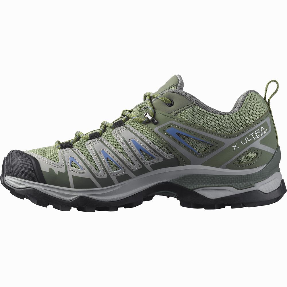 Salomon X Ultra Pioneer Yürüyüş Ayakkabısı Kadın Green/Grey/Blue | Türkiye-7048951