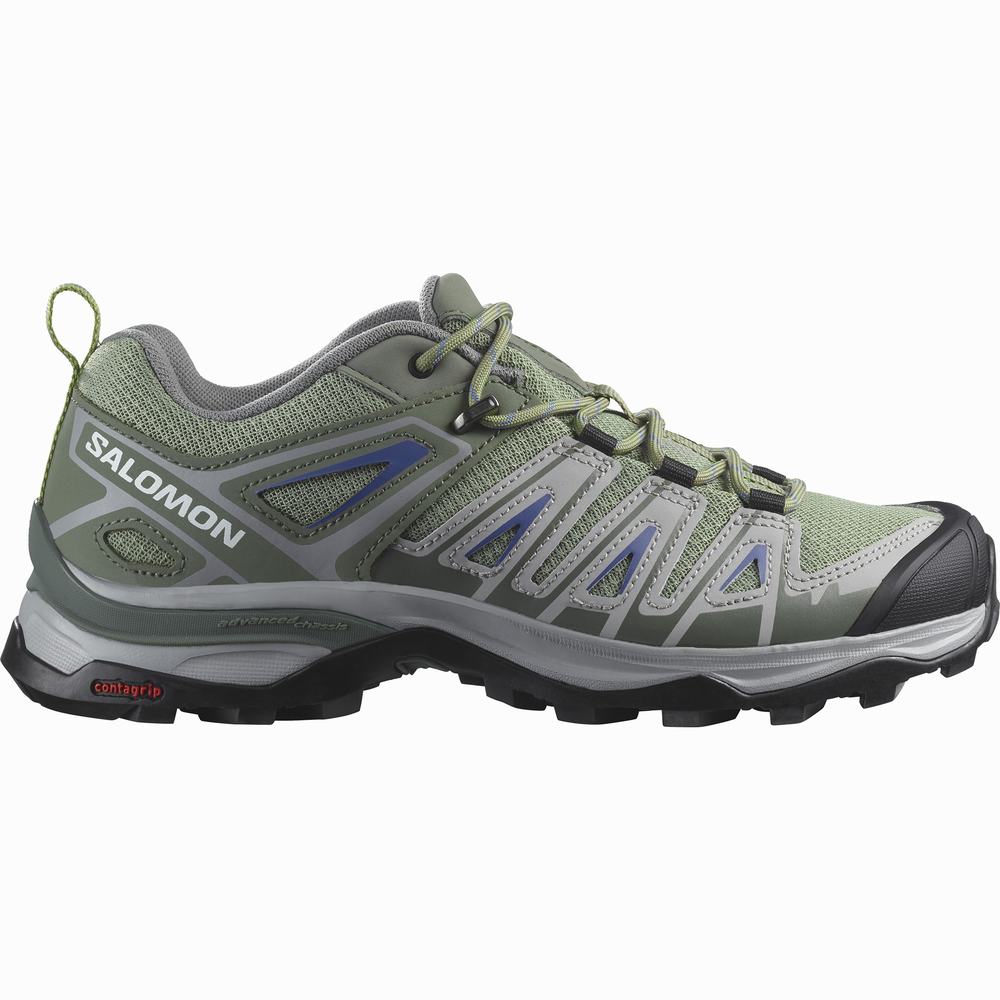 Salomon X Ultra Pioneer Yürüyüş Ayakkabısı Kadın Green/Grey/Blue | Türkiye-7048951