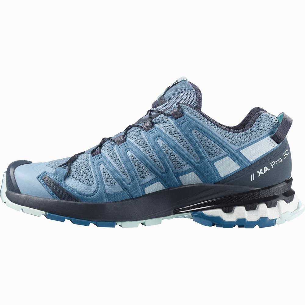 Salomon Xa Pro 3d V8 Yürüyüş Ayakkabısı Kadın Gri Mavi | Türkiye-0268395