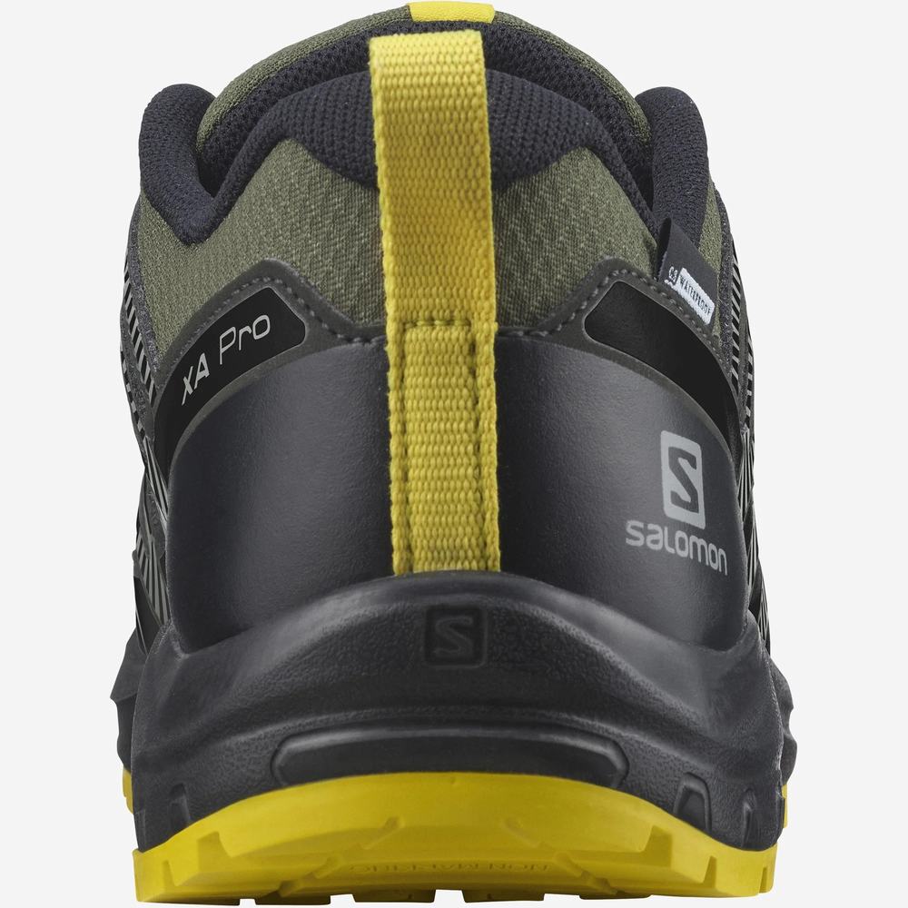 Salomon Xa Pro V8 Climasalomon™ Su Geçirmez Yürüyüş Ayakkabısı Çocuk Olive/Black | Türkiye-7029345