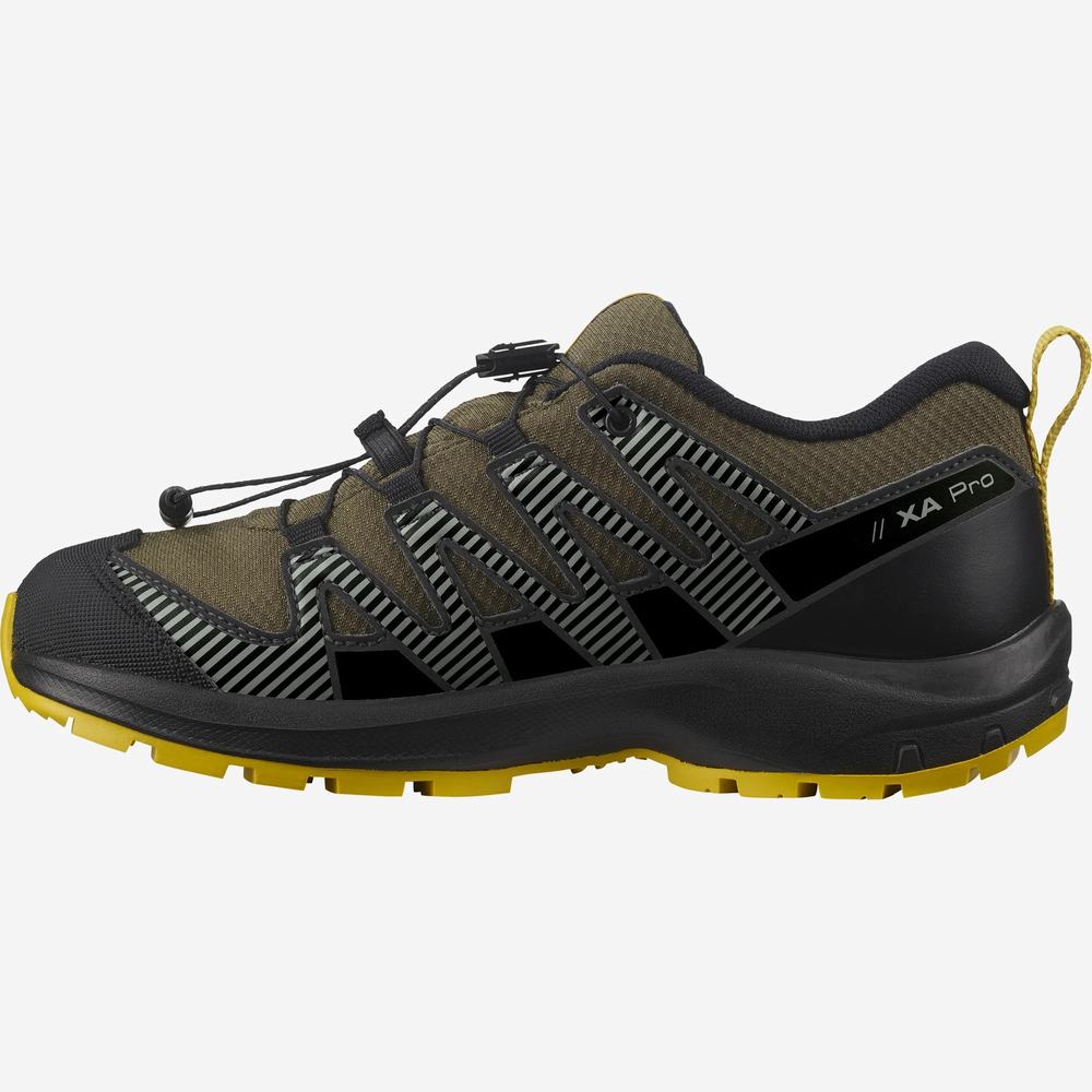 Salomon Xa Pro V8 Climasalomon™ Su Geçirmez Yürüyüş Ayakkabısı Çocuk Olive/Black | Türkiye-7029345