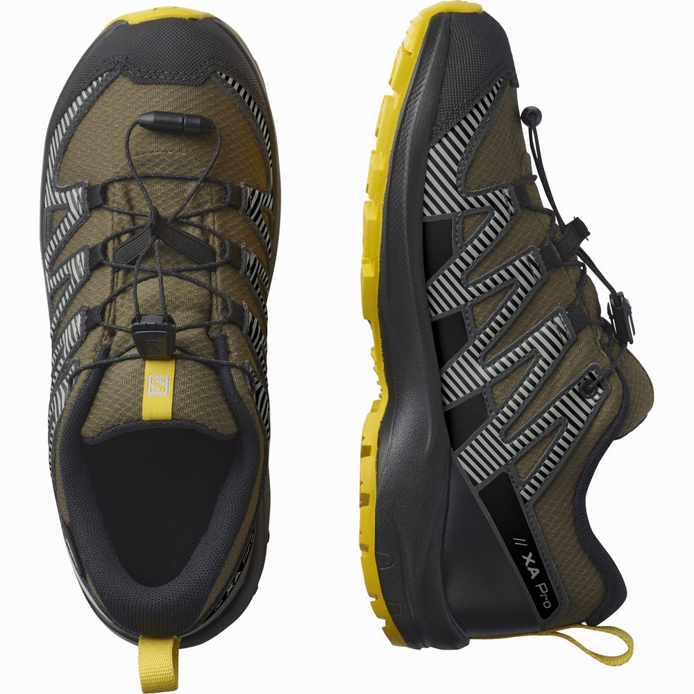 Salomon Xa Pro V8 Climasalomon™ Su Geçirmez Yürüyüş Ayakkabısı Çocuk Olive/Black | Türkiye-7029345