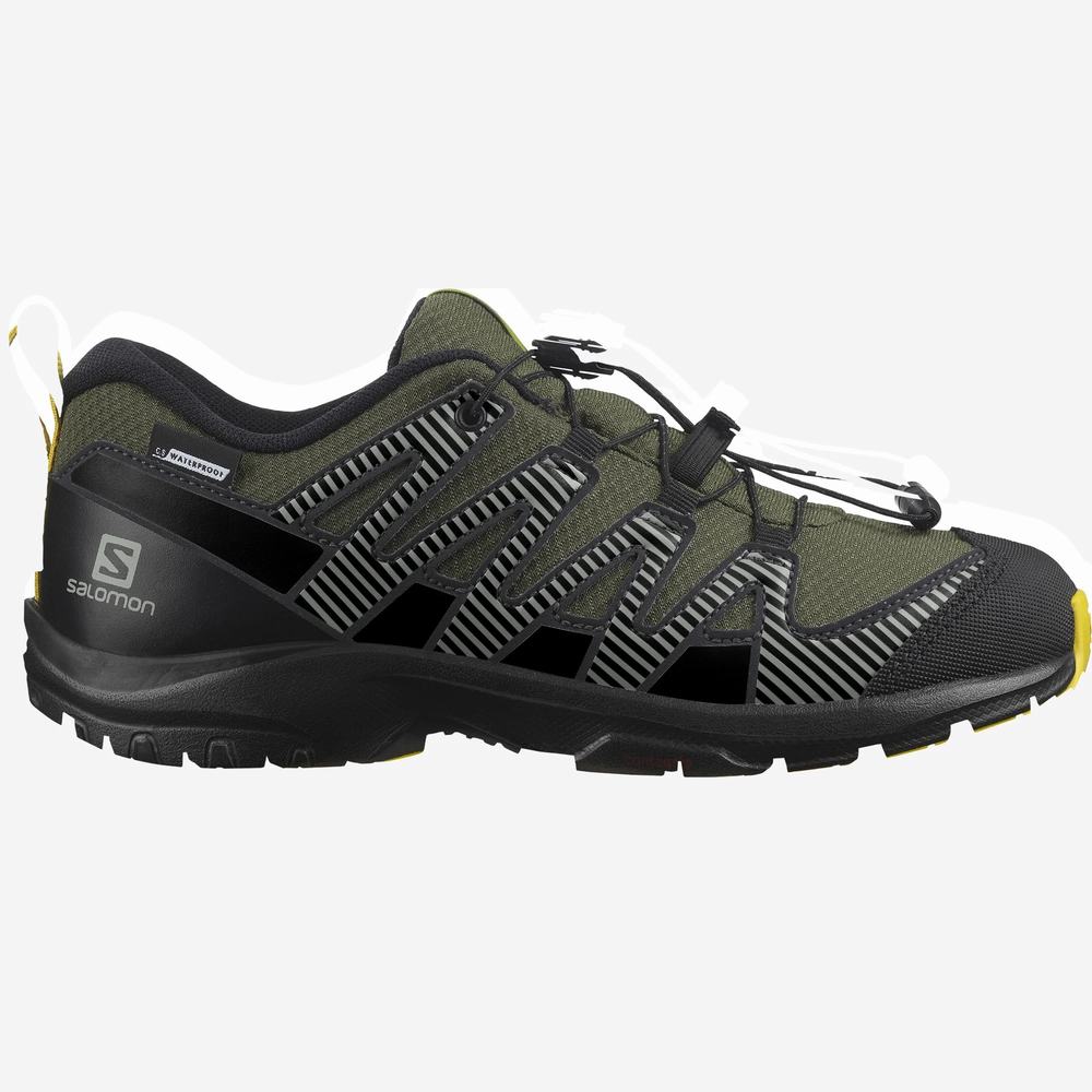 Salomon Xa Pro V8 Climasalomon™ Su Geçirmez Yürüyüş Ayakkabısı Çocuk Olive/Black | Türkiye-7029345