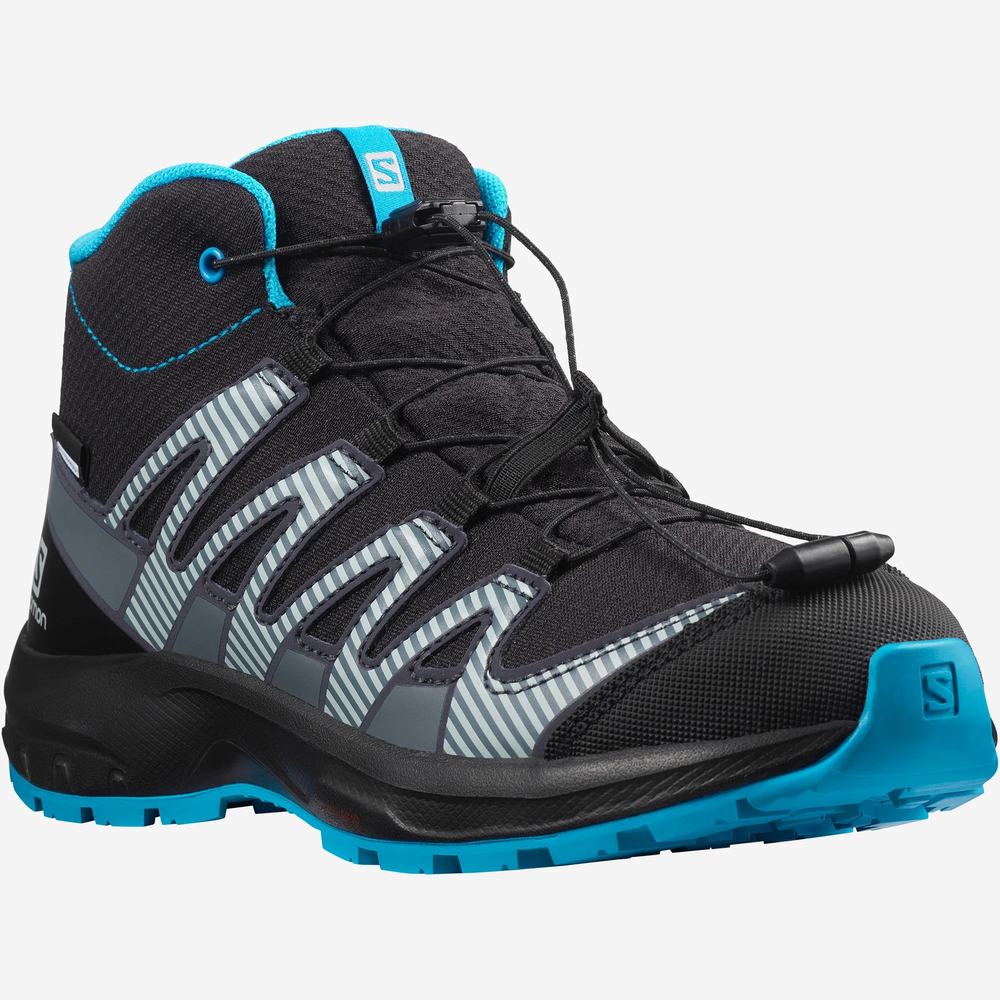 Salomon Xa Pro V8 Mid Cut Climasalomon™ Su Geçirmez Yürüyüş Ayakkabısı Çocuk Siyah | Türkiye-7243086