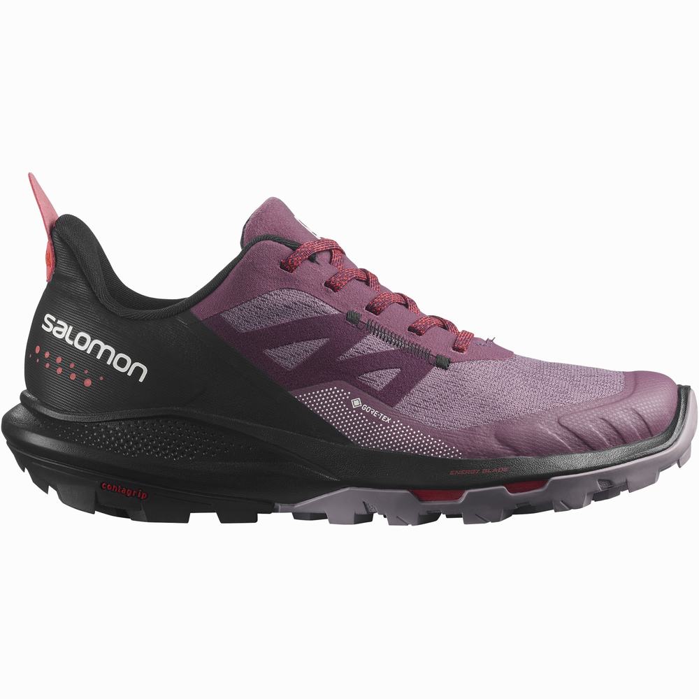 Salomon Outpulse Gore-tex Yürüyüş Ayakkabısı Kadın Purple/Black/Red | Türkiye-9627451