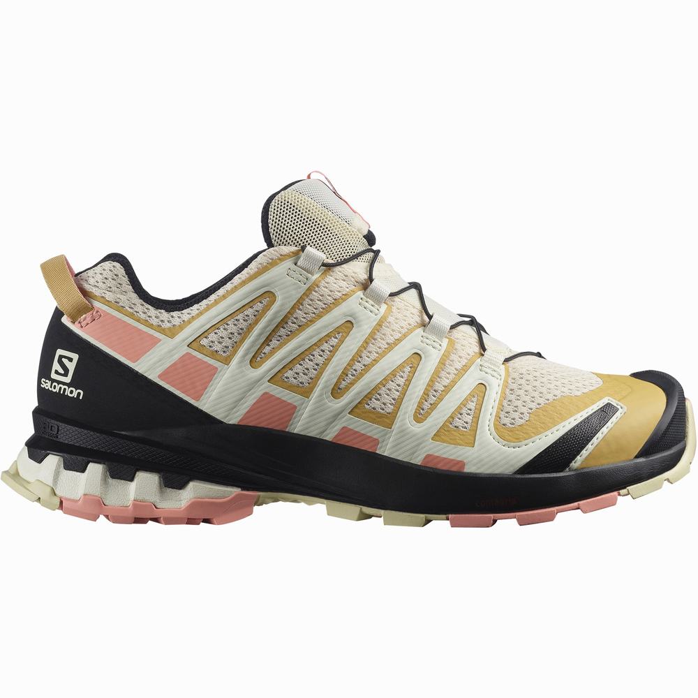 Salomon Xa Pro 3d V8 Yürüyüş Ayakkabısı Kadın Beige/Yellow/Pink | Türkiye-5896247